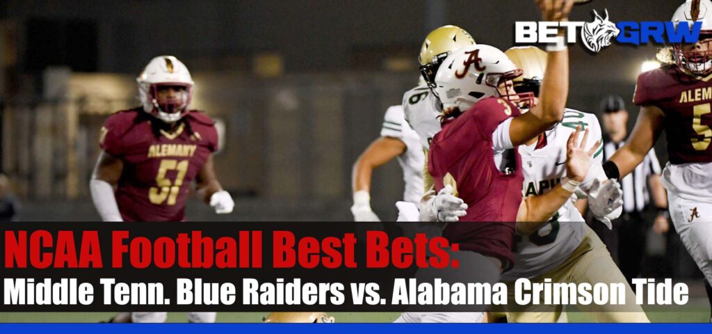 Middle Tenn. Blue Raiders vs. Alabama Crimson Tide 9-2-23 NCAAF Odds, Prediction, and Picks